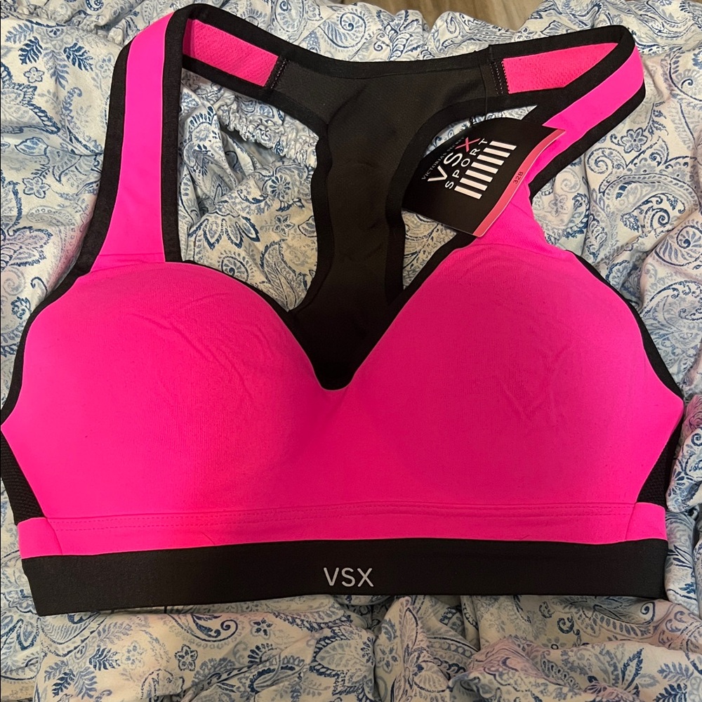 VSX Vibrant Pink and Black Sports Bra